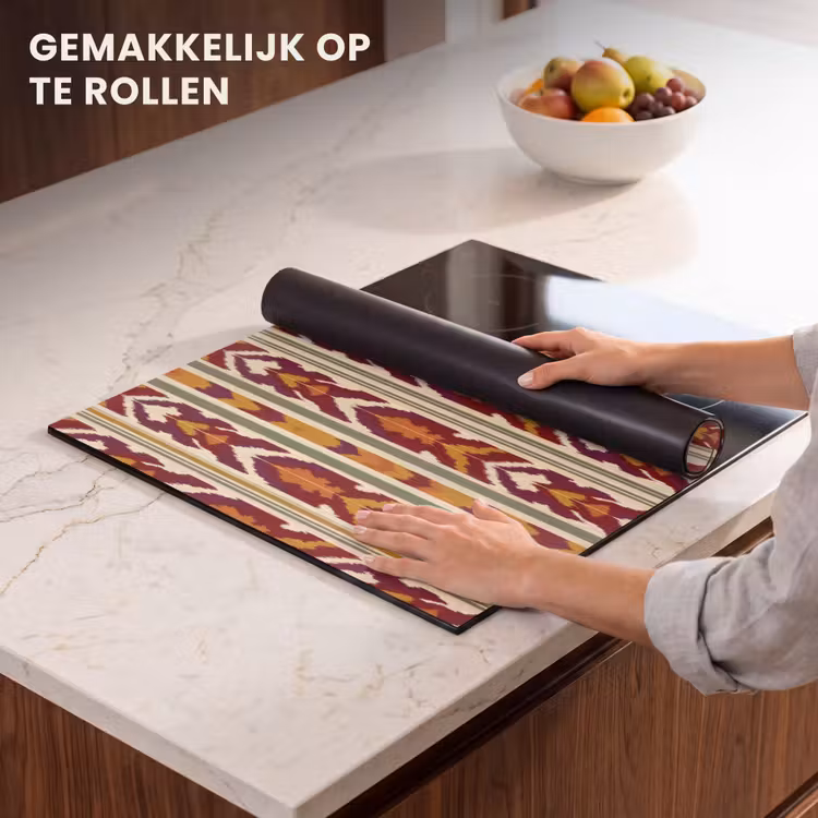 Inductie beschermer - Ikat - Bordeauxrood - Etnisch - Patroon — 7
