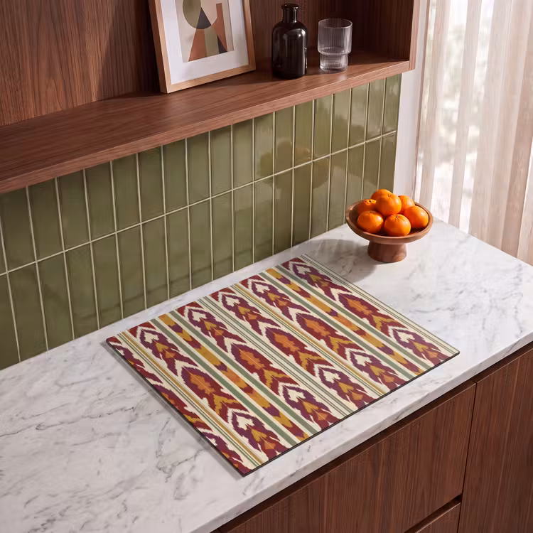 Inductie beschermer - Ikat - Bordeauxrood - Etnisch - Patroon — 8