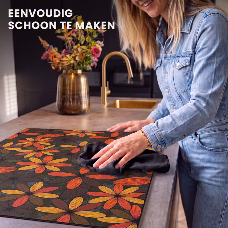 Inductie beschermer - Oranje - Retro - Bloemen - Herfst — 6