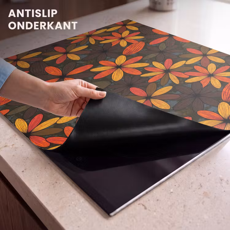 Inductie beschermer - Oranje - Retro - Bloemen - Herfst — 9