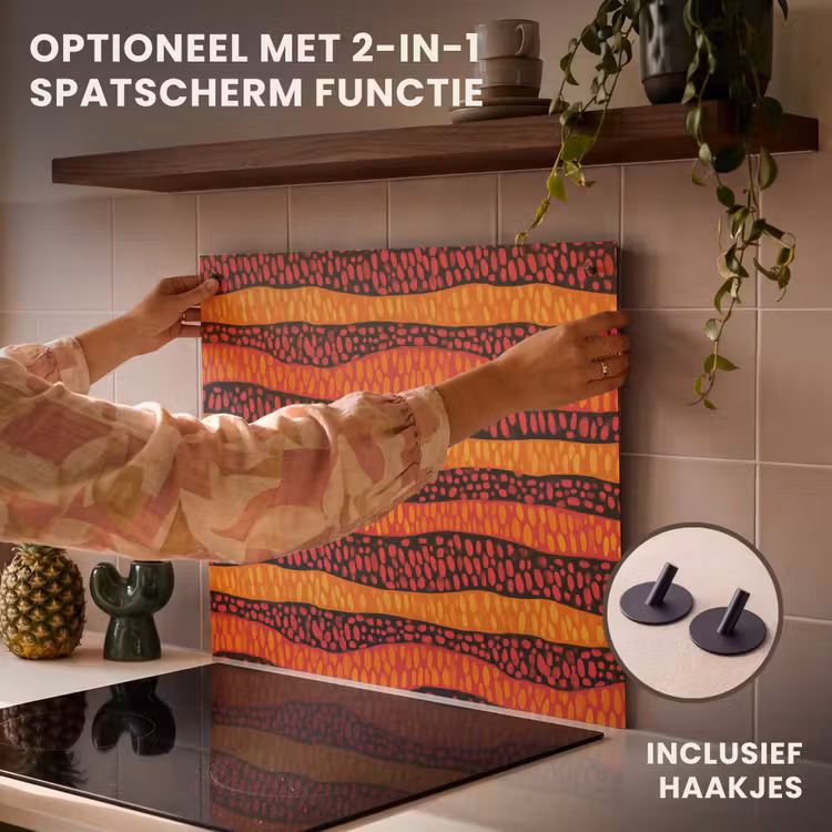 Inductie beschermer - Oranje - Roze - Expressief - Patroon — 10