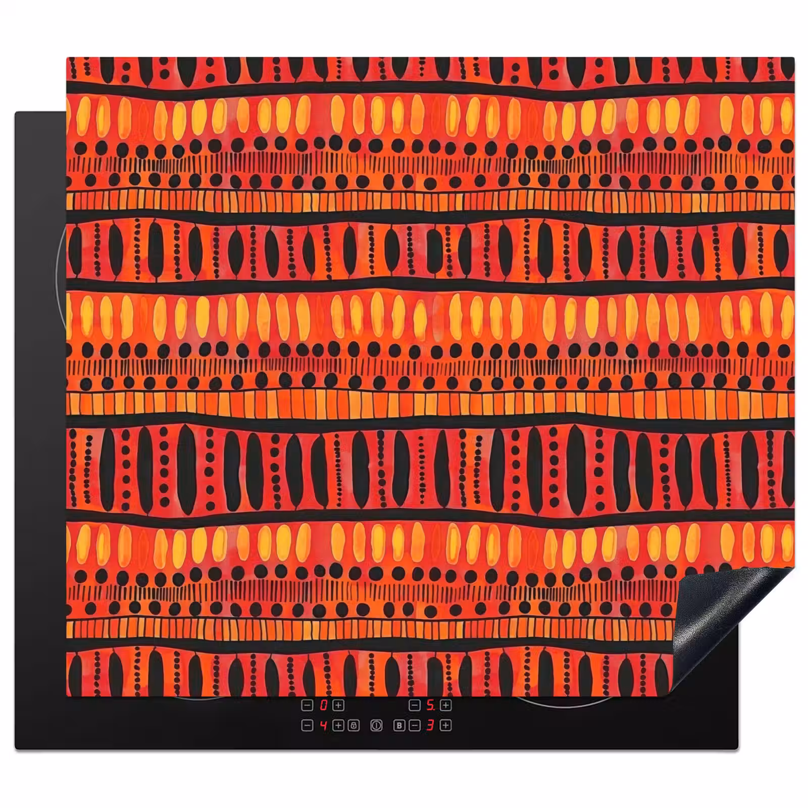 Inductie beschermer - Rood - Oranje - Etnisch - Expressief - Patroon — 1