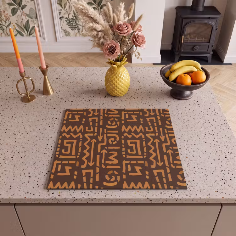 Inductie beschermer - Chocoladebruin - Etnisch - Tribaal - Symbolen — 2