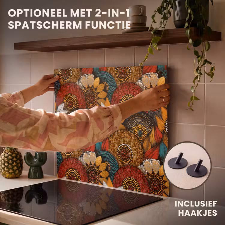 Inductie beschermer - Kleurrijk - Aboriginal - Dot Painting - Botanisch - Patroon — 10
