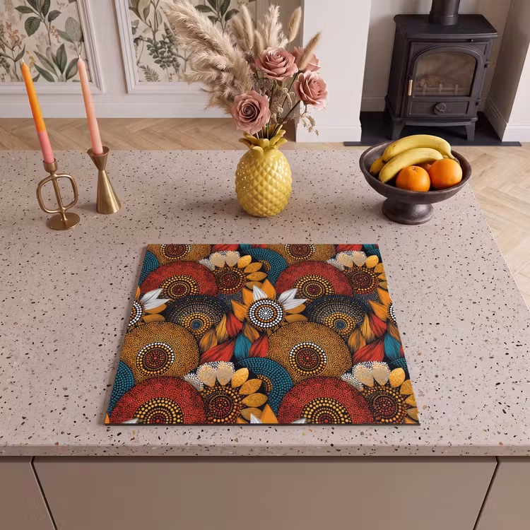 Inductie beschermer - Kleurrijk - Aboriginal - Dot Painting - Botanisch - Patroon — 2