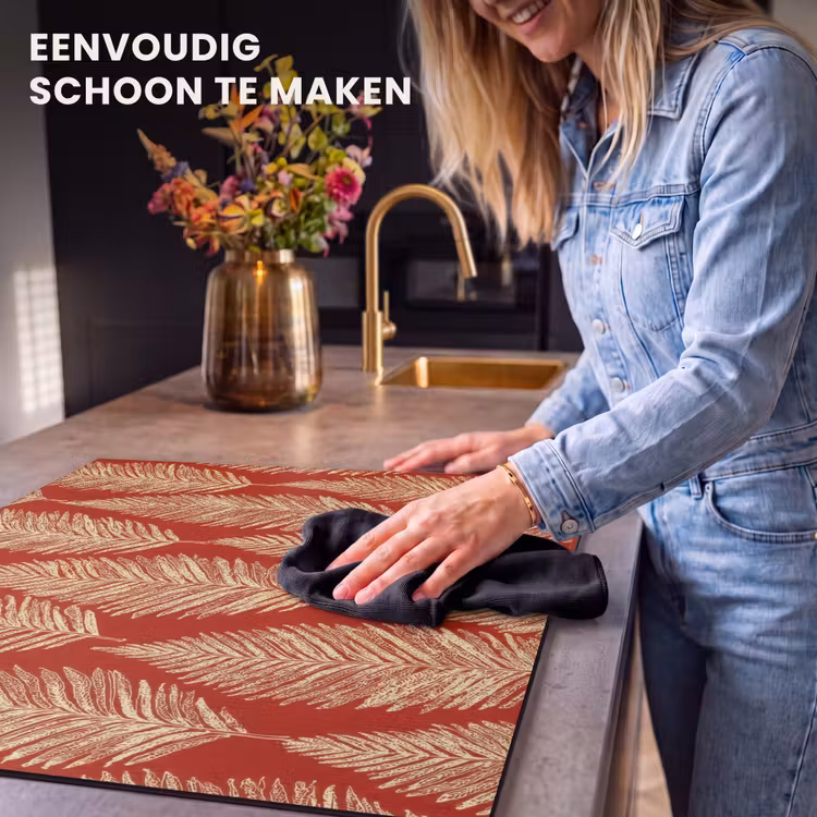 Inductie beschermer - Rood - Botanisch - Varen - Patroon — 6