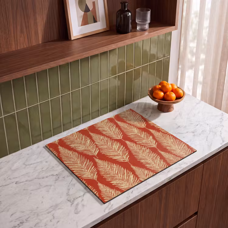 Inductie beschermer - Rood - Botanisch - Varen - Patroon — 8