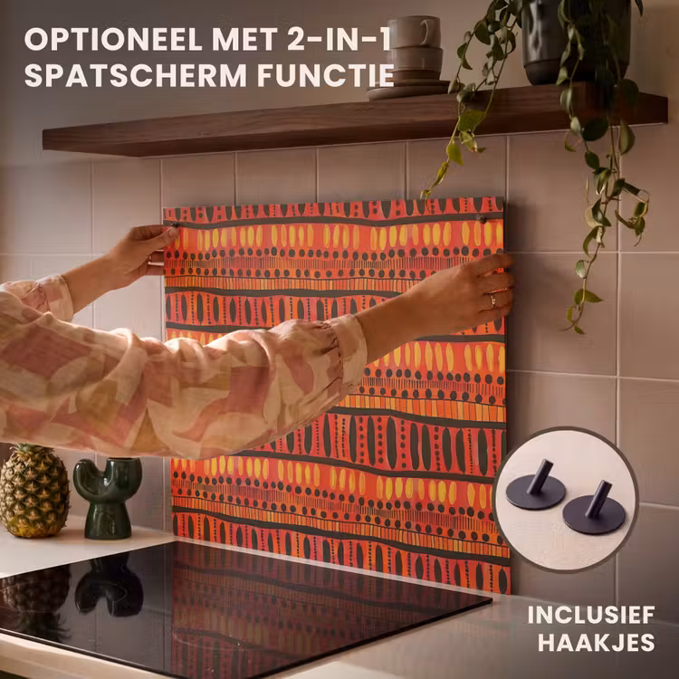 Inductie beschermer - Rood - Oranje - Etnisch - Expressief - Patroon — 10