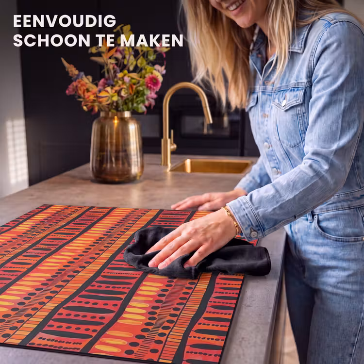 Inductie beschermer - Rood - Oranje - Etnisch - Expressief - Patroon — 6