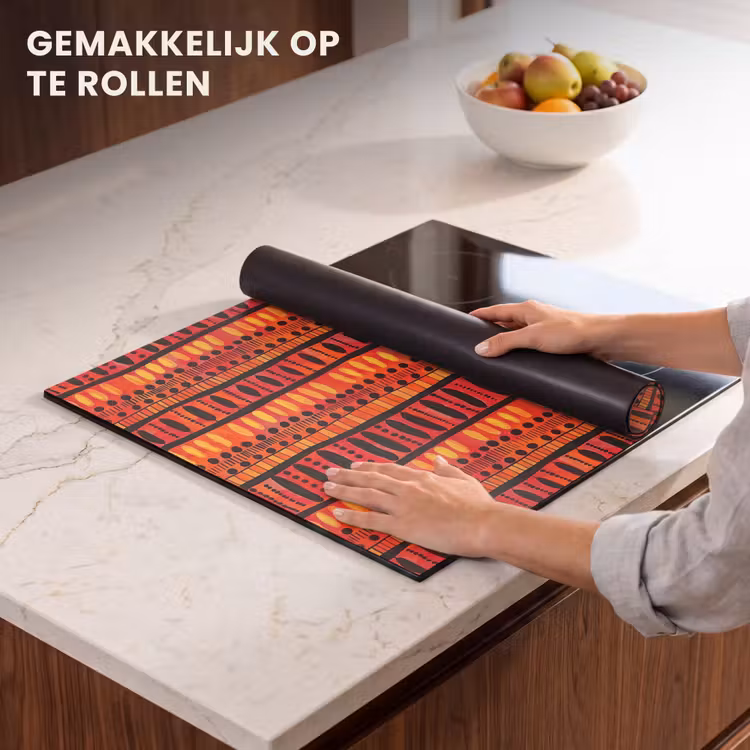 Inductie beschermer - Rood - Oranje - Etnisch - Expressief - Patroon — 7