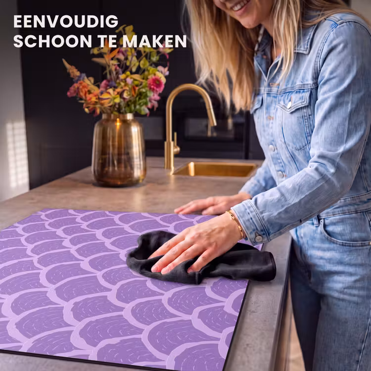 Inductie beschermer - Paars - Schubber - Schelpen - Handgetekend - Patroon — 6