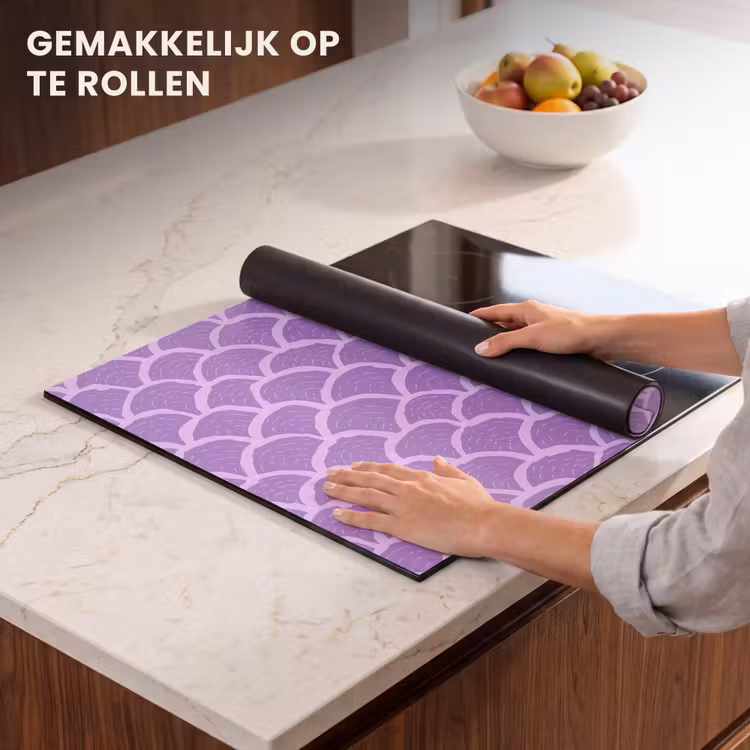 Inductie beschermer - Paars - Schubber - Schelpen - Handgetekend - Patroon — 7