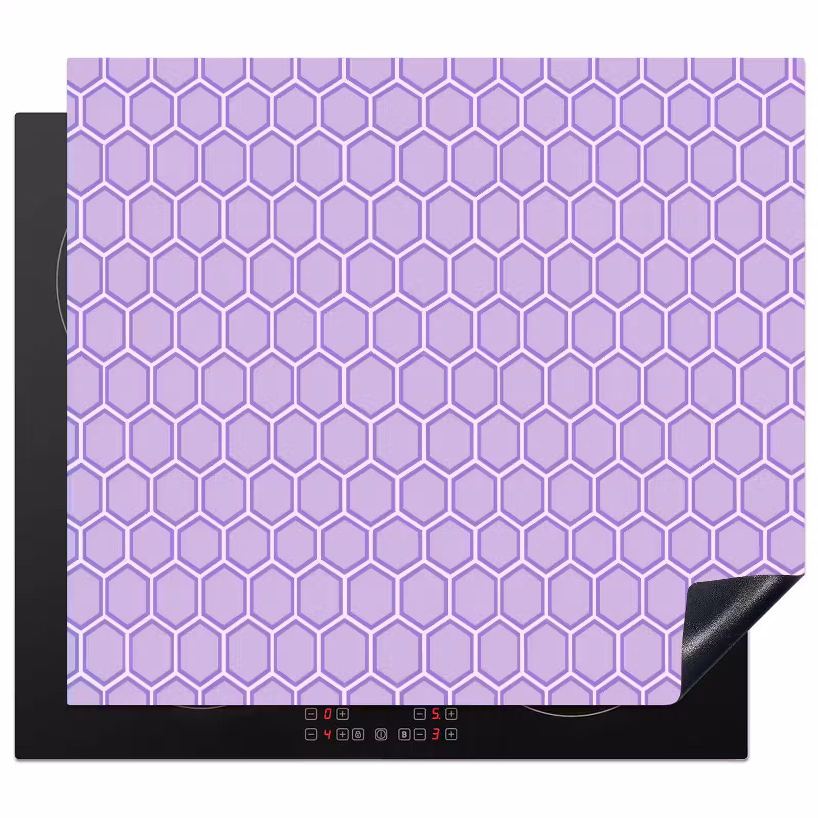 Inductie beschermer - Paars - Geometrisch - Honeycomb - Bijenraat - Patroon — 1