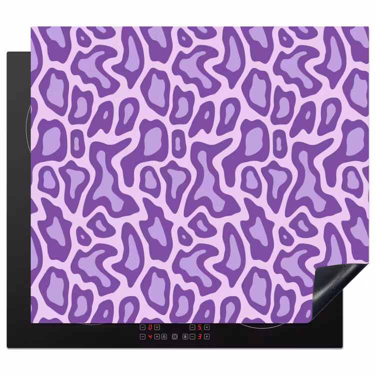 Inductie beschermer - Paars - Abstract - Luipaard - Vlekken - Groovy - Patroon — 1