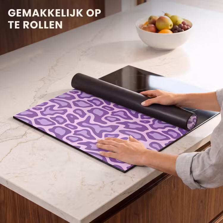 Inductie beschermer - Paars - Abstract - Luipaard - Vlekken - Groovy - Patroon — 7