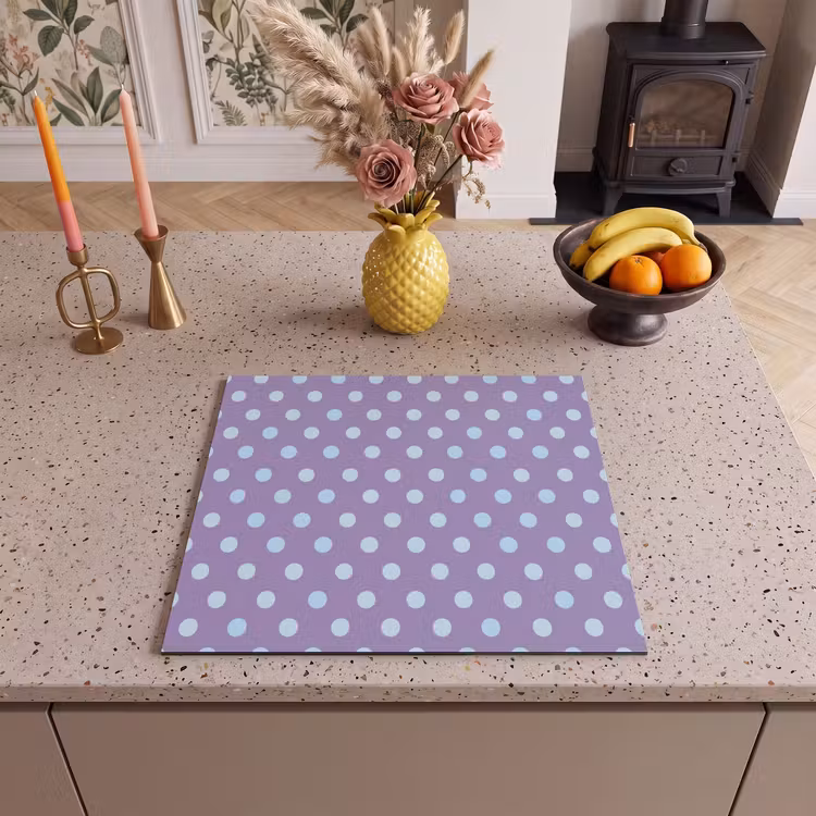 Inductie beschermer - Paars - Blauw - Geometrisch - Stippen - Polka Dot - Patroon — 2