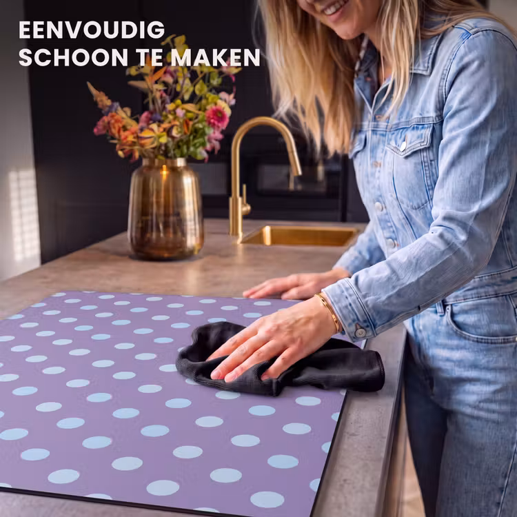 Inductie beschermer - Paars - Blauw - Geometrisch - Stippen - Polka Dot - Patroon — 6