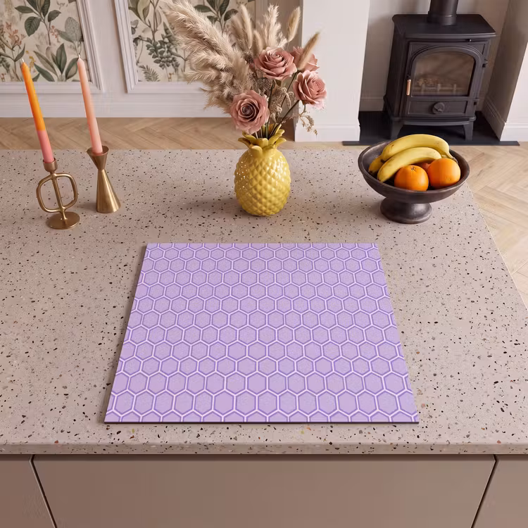 Inductie beschermer - Paars - Geometrisch - Honeycomb - Bijenraat - Patroon — 2