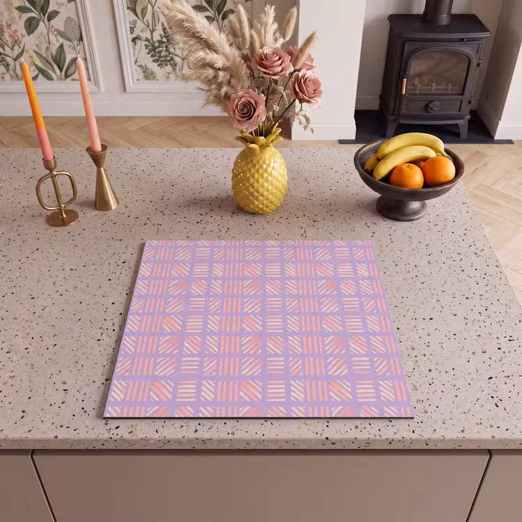 Inductie beschermer - Paars - Roze - Geometrisch - Strepen - Blokken - Patroon — 2