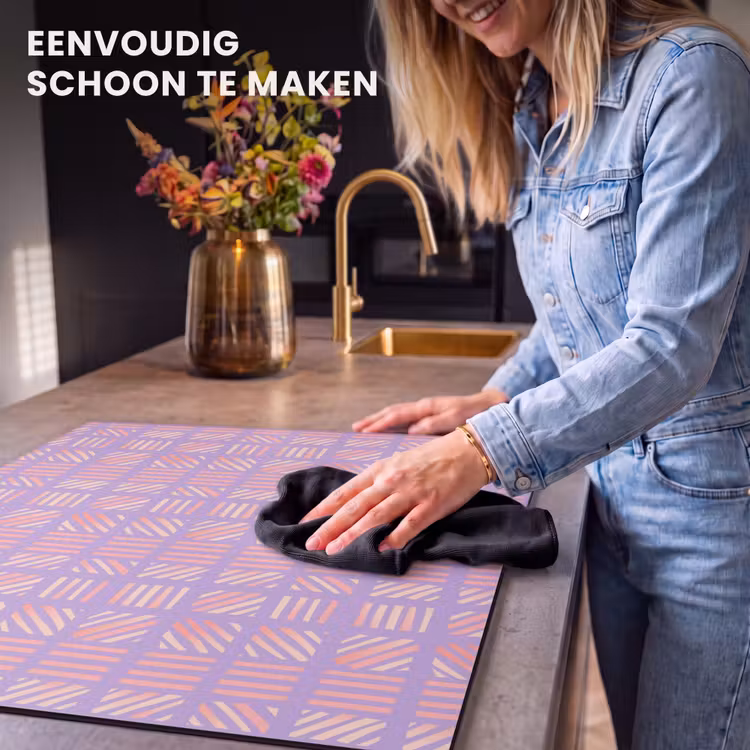 Inductie beschermer - Paars - Roze - Geometrisch - Strepen - Blokken - Patroon — 6