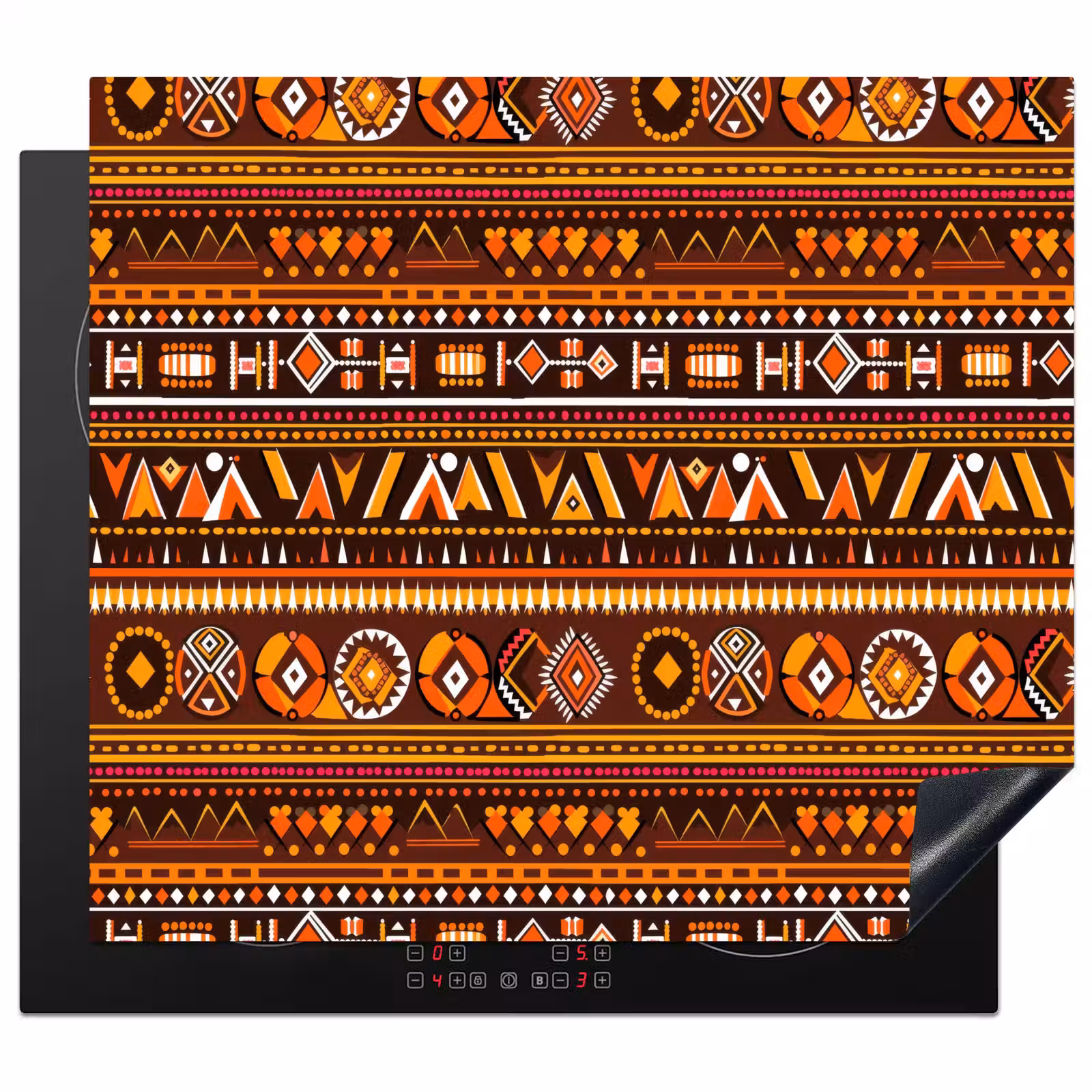 Inductie beschermer - Oranje - Etnisch - Tribaal - Geometrisch - Patroon — 1