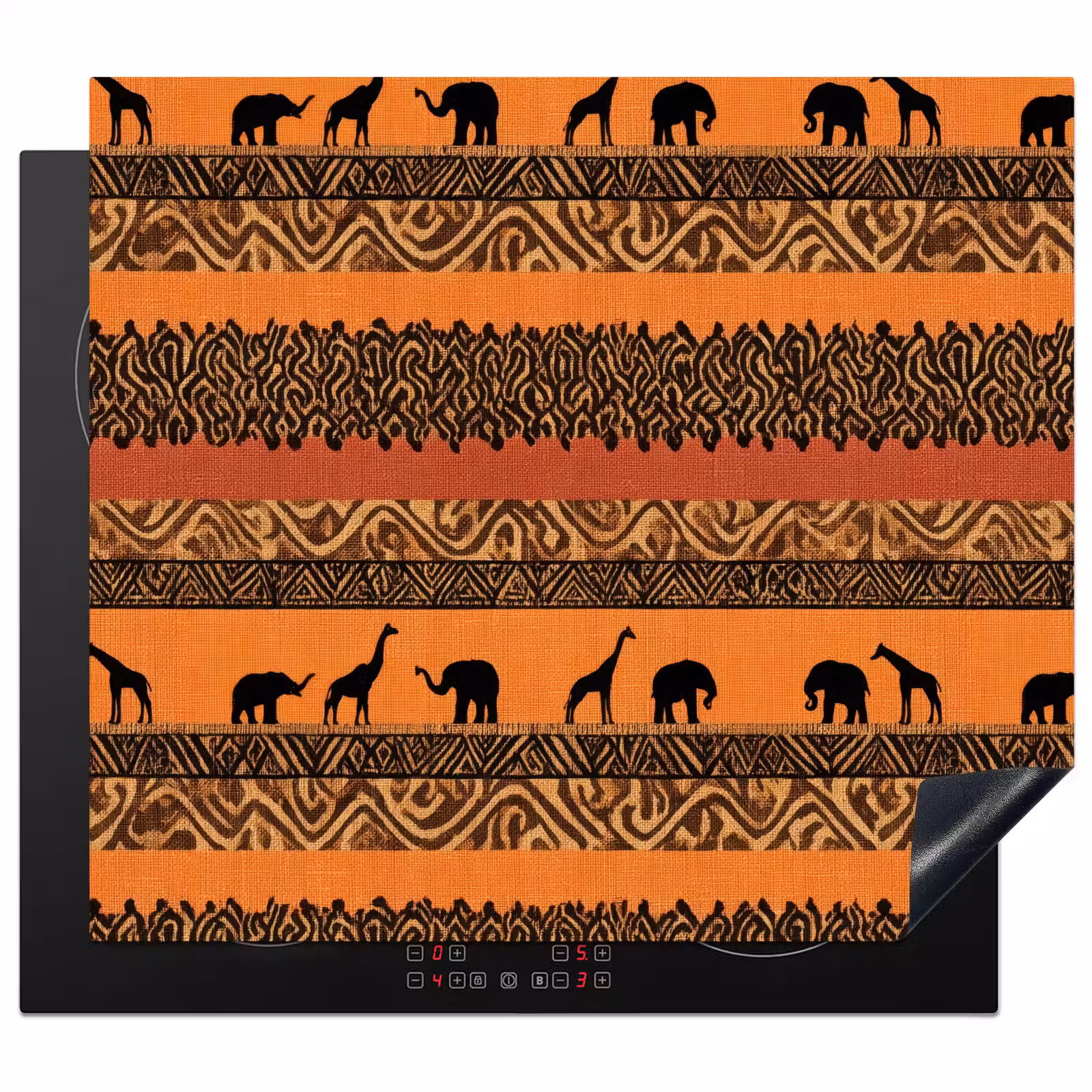 Inductie beschermer - Oranje - Safari - Afrikaans - Dieren - Patroon — 1