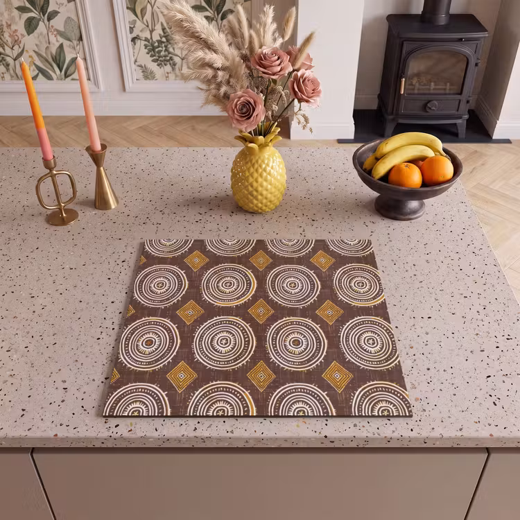 Inductie beschermer - Chocoladebruin - Etnisch - Tribaal - Cirkels - Patroon — 2