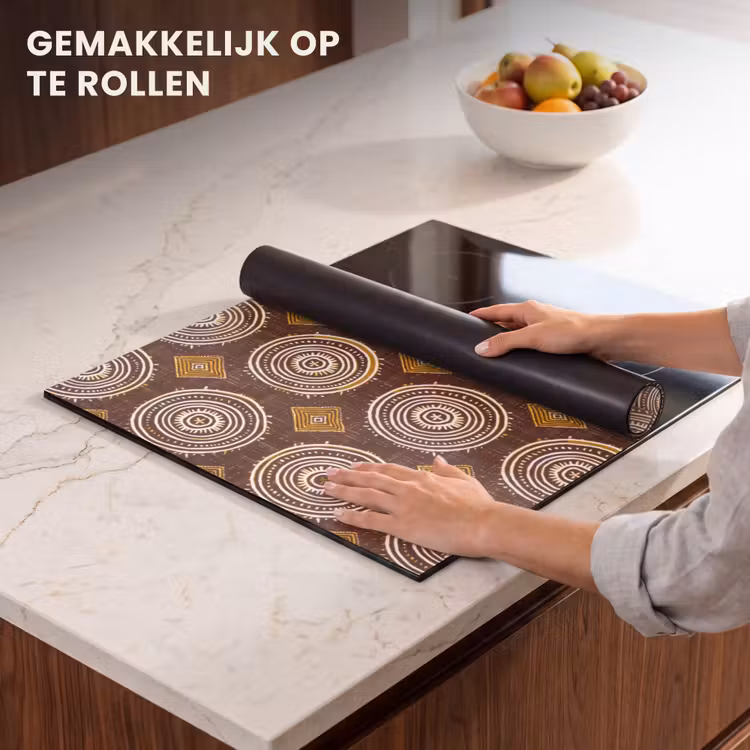 Inductie beschermer - Chocoladebruin - Etnisch - Tribaal - Cirkels - Patroon — 7