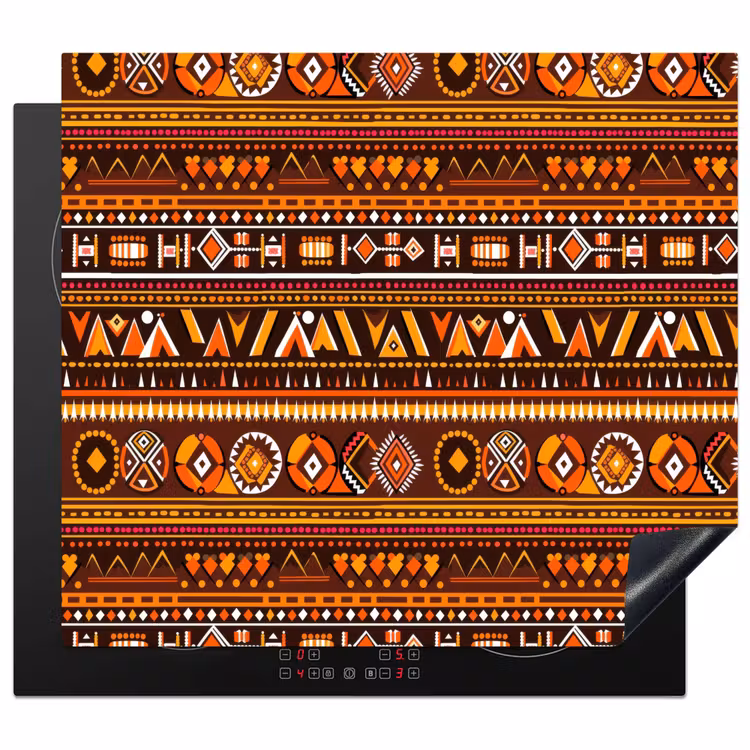 Inductie beschermer - Oranje - Etnisch - Tribaal - Geometrisch - Patroon — 1