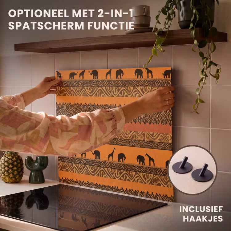 Inductie beschermer - Oranje - Safari - Afrikaans - Dieren - Patroon — 10