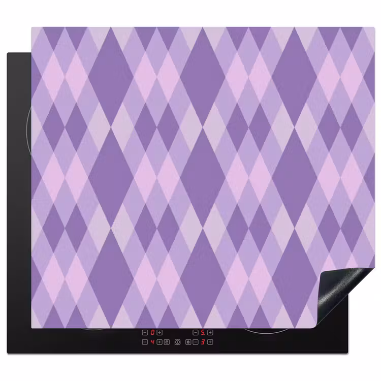 Inductie beschermer - Paars - Geometrisch - Ruiten - Argyle - Patroon — 1