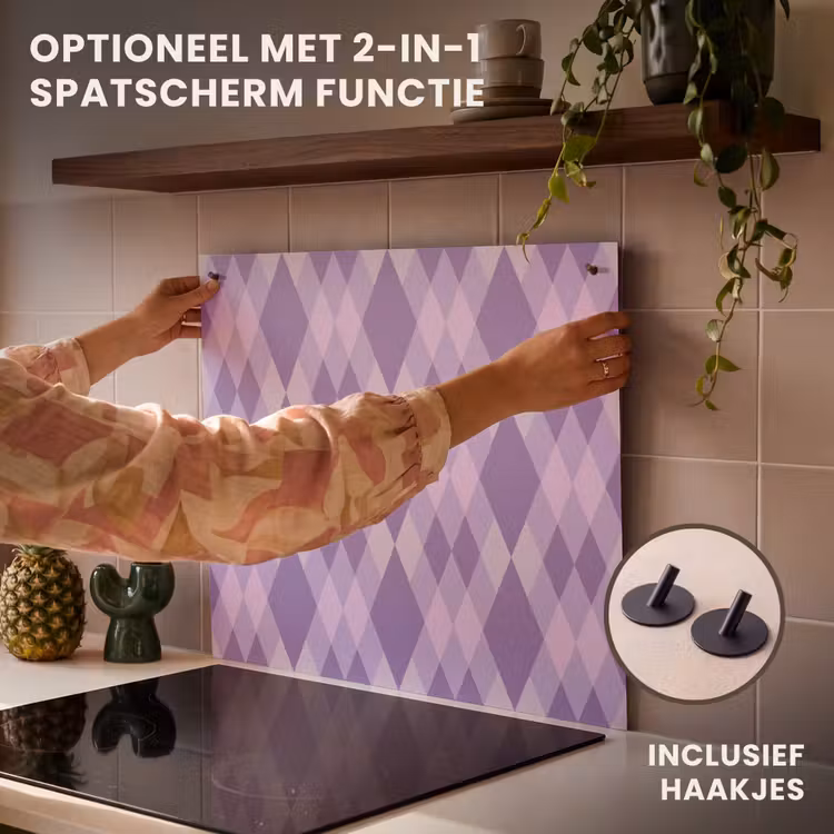 Inductie beschermer - Paars - Geometrisch - Ruiten - Argyle - Patroon — 10