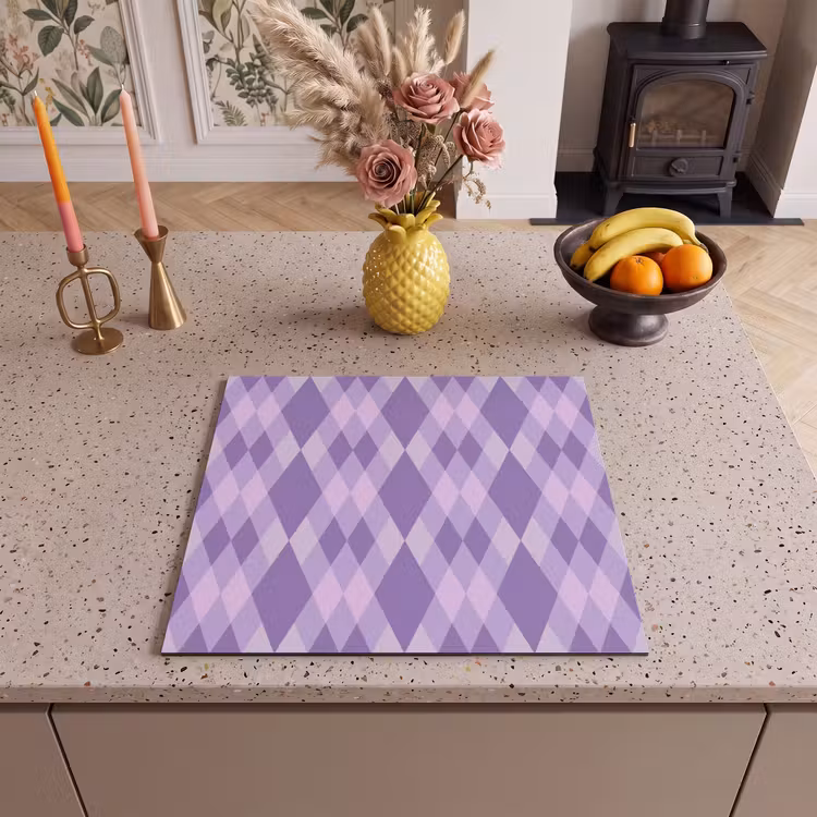 Inductie beschermer - Paars - Geometrisch - Ruiten - Argyle - Patroon — 2