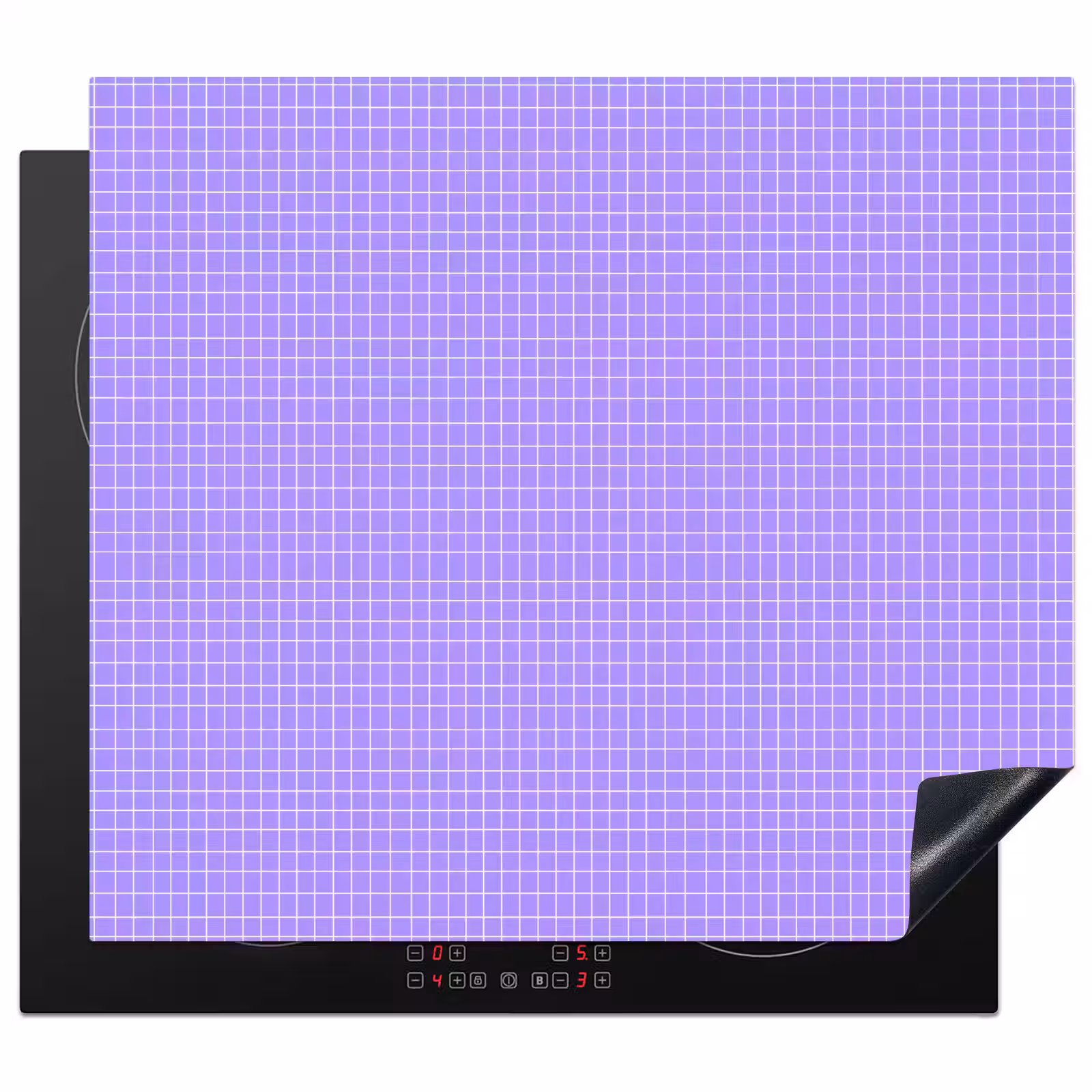 Inductie beschermer - Paars - Geometrisch - Raster - Minimalistisch - Patroon — 1