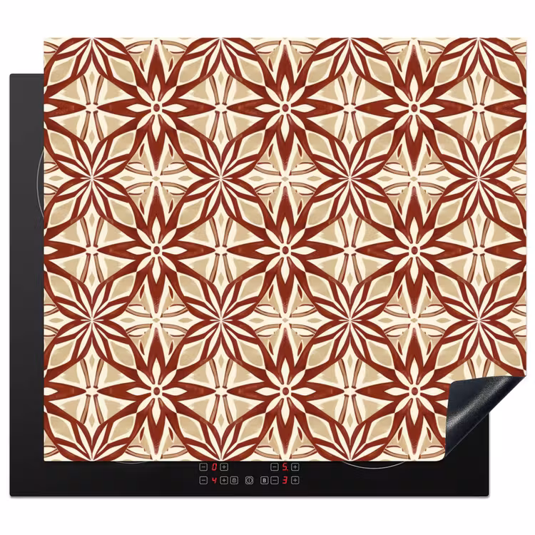 Inductie beschermer - Bordeauxrood - Geometrisch - Tegel - Patroon — 1