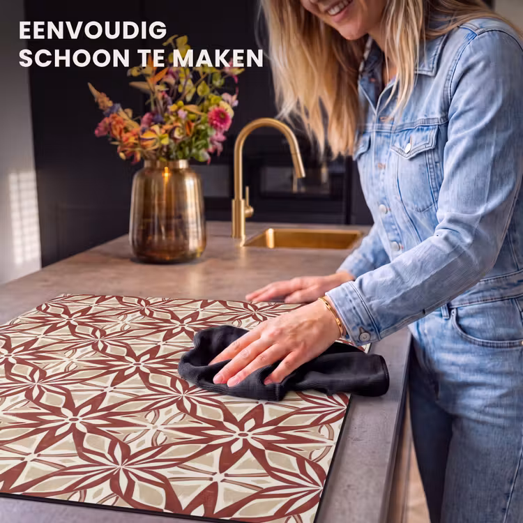 Inductie beschermer - Bordeauxrood - Geometrisch - Tegel - Patroon — 6