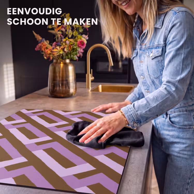 Inductie beschermer - Bruin - Roze - Geometrisch - Meander - Patroon — 6