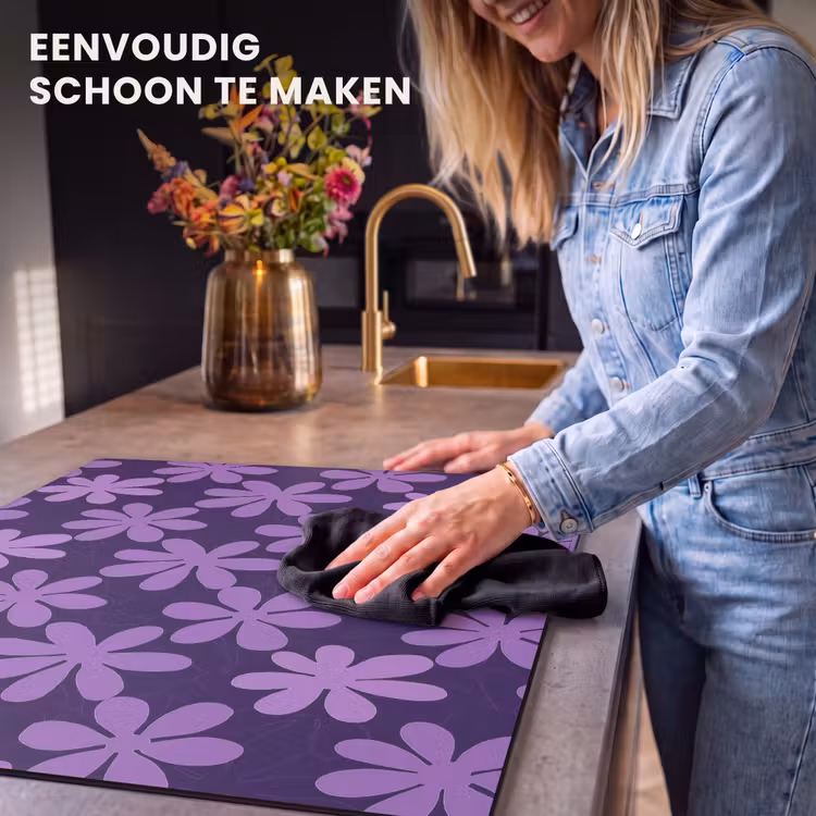 Inductie beschermer - Paars - Botanisch - Bloemen - Retro - Patroon — 6