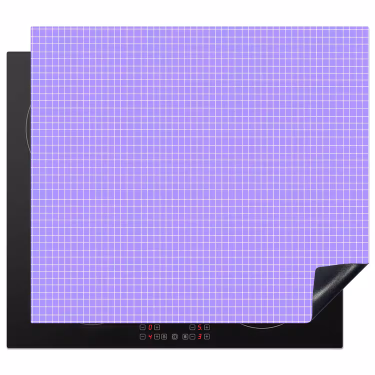 Inductie beschermer - Paars - Geometrisch - Raster - Minimalistisch - Patroon — 1