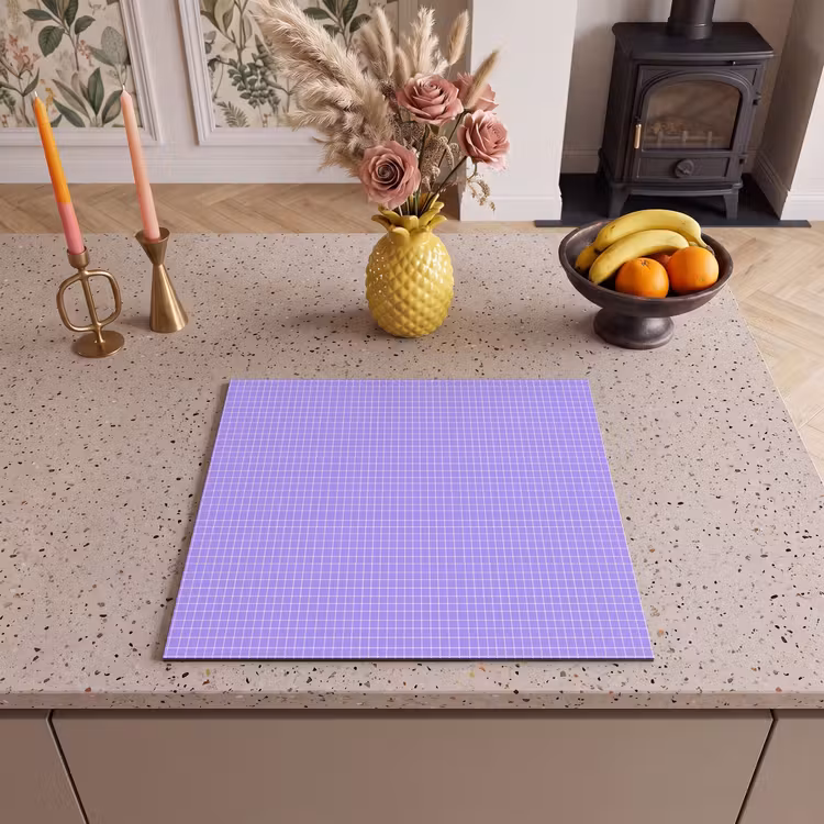Inductie beschermer - Paars - Geometrisch - Raster - Minimalistisch - Patroon — 2