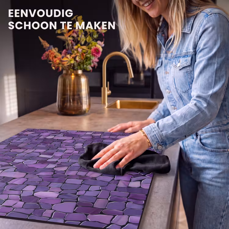 Inductie beschermer - Paars - Mozaïek - Scherven - Steen - Patroon — 6