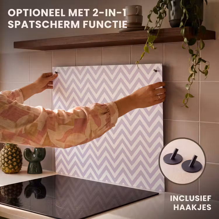 Inductie beschermer - Lila - Geometrisch - Chevron - Zigzag - Patroon — 10