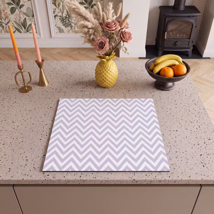 Inductie beschermer - Lila - Geometrisch - Chevron - Zigzag - Patroon — 2