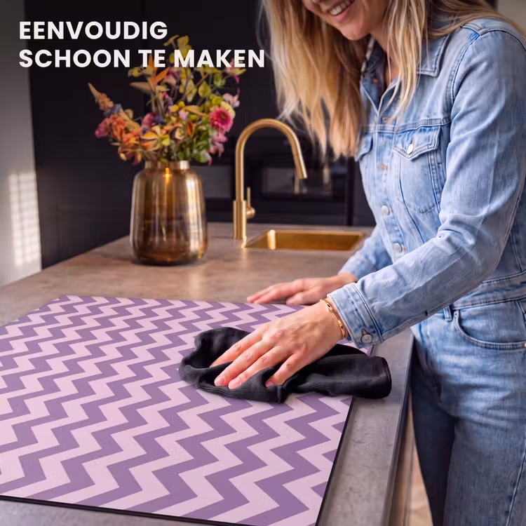 Inductie beschermer - Paars - Roze - Geometrisch - Chevron - Zigzag - Patroon — 6