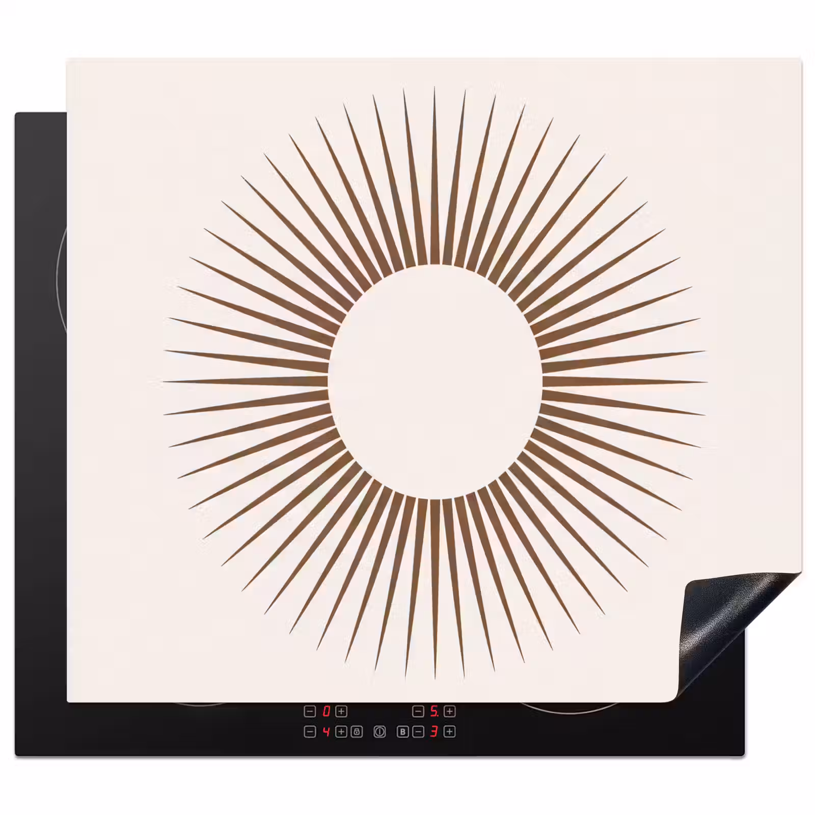 Inductie beschermer - Abstract - Zon - Symbool - Modern - Beige — 1