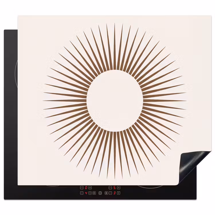 Inductie beschermer - Abstract - Zon - Symbool - Modern - Beige — 1