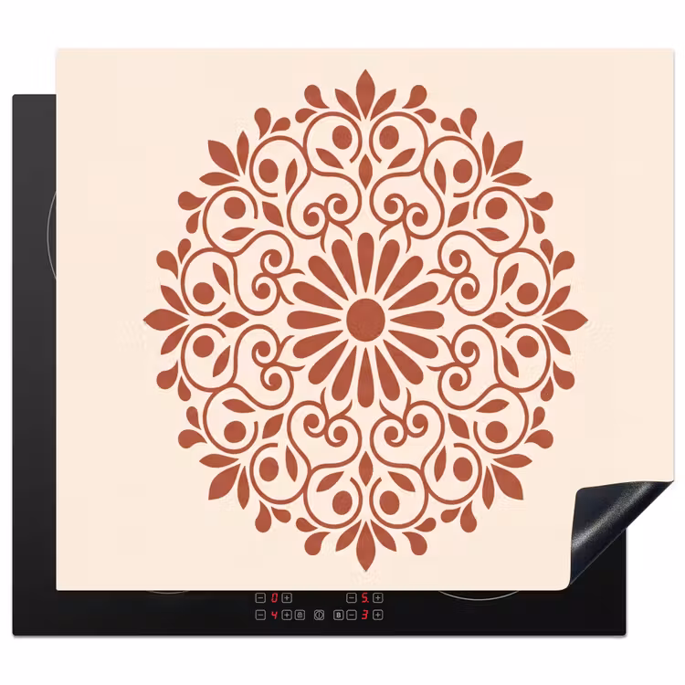 Inductie beschermer - Decoratie - Cirkel - Symmetrisch - Modern - Roodbruin — 1