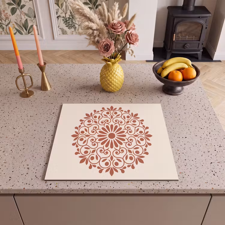 Inductie beschermer - Decoratie - Cirkel - Symmetrisch - Modern - Roodbruin — 2