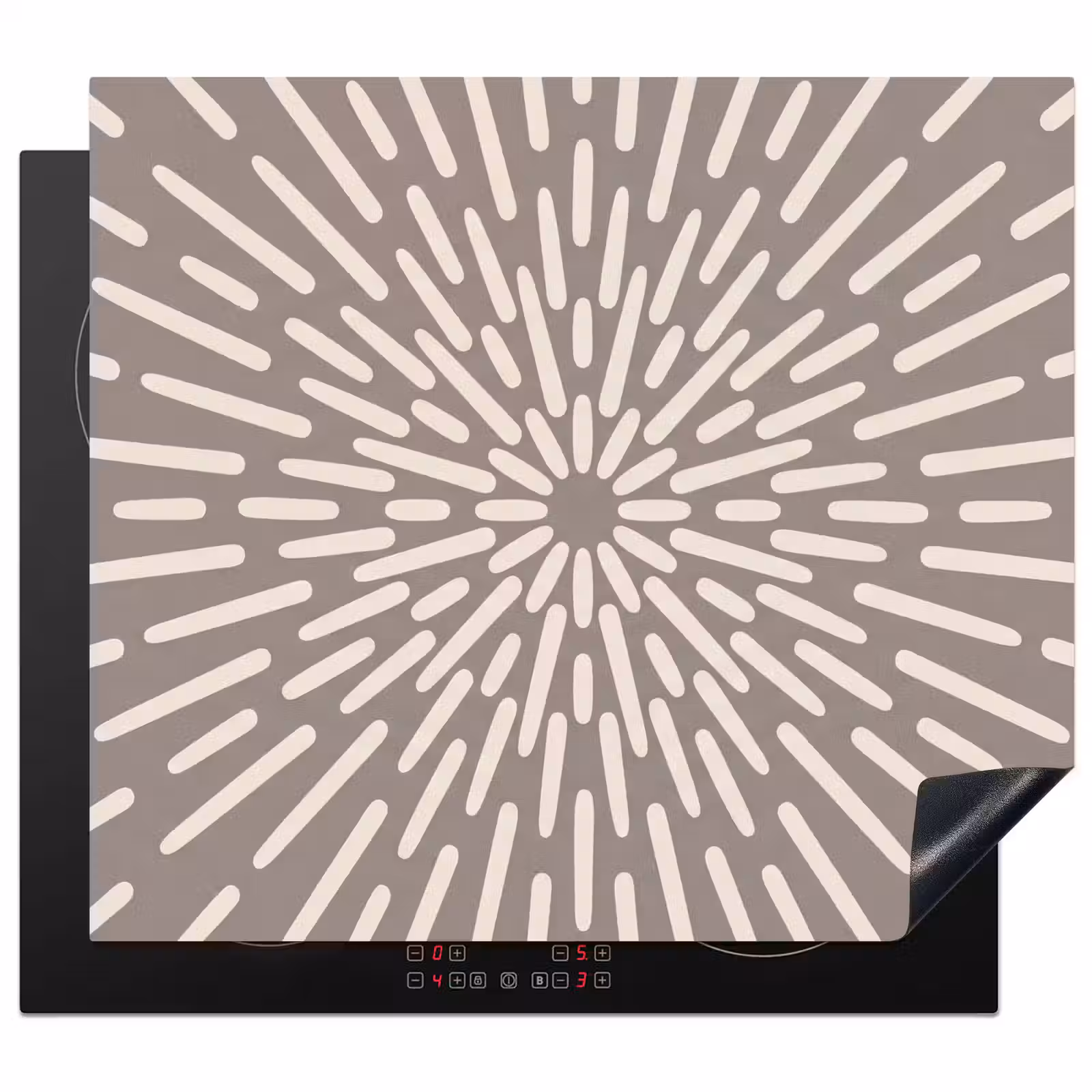 Inductie beschermer - Patroon - Stralen - Abstract - Modern - Grijs — 1