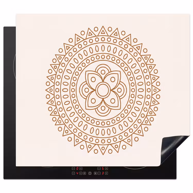 Inductie beschermer - Mandala - Geometrisch - Abstract - Oosters - Bruin — 1